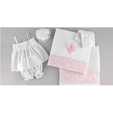 Neonato Βαπτιστικά Φόρεμα Ροζ Πέταλα ΡΟΥΧΑ